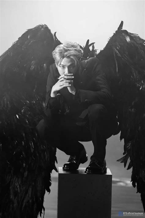 Taehyung glares at the other while crossing his arms. Namjoon Black swan. RM Black Swan #Wings #BlackSwan # ...