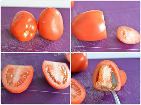 Water and ammonia to absorb the tomato stain. How to remove seeds and pulp from tomatoes | Tomato, Food ...