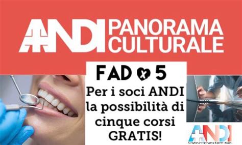 Il nostro catalogo fad contiene oltre 250 corsi divisi in cinque collane tematiche: CORSI ECM - 5 FAD gratuiti per i soci ANDI fino al 1 ...