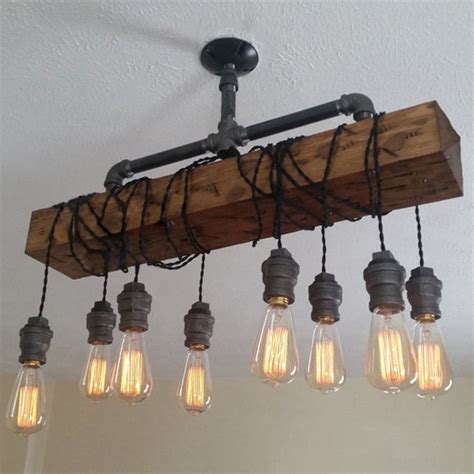 Exposed bulb chandeliers and pendant lighting are best positioned where they can be displayed visually. Vintage Hanging Exposed Bulb Pendant Light Wood Beam ...