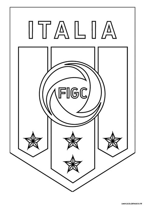 Coloriage logo de foot à imprimer, gratuit et facile. Euro 2016 logo de l'équipe d'Italie de football en coloriage