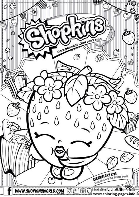 Make this strawberry plant coloring page the best! Shopkins Strawberry Kiss Coloring Pages Printable