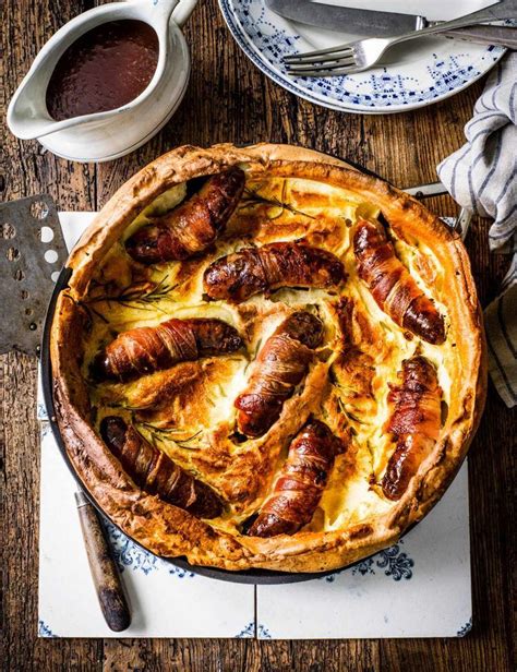 Heat 4 tbsps vegetable oil in a large oven proof dish until hot (about 5 minutes). Herb and mustard toad in the hole | Recipe | Sausage recipes, Recipes, Cooking recipes