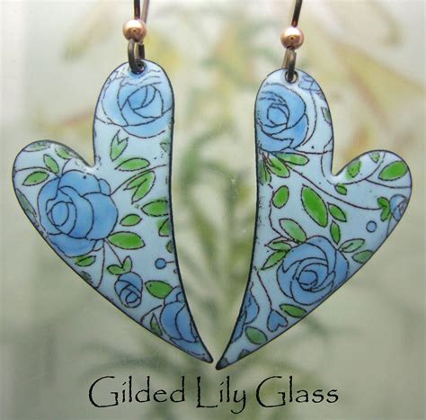 Love is a Rose Enamel Earrings Copper Enamel Jewelry handmade | Etsy | Enamel earrings, Enamel ...