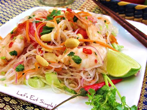 Serve warm with spicy mango dipping sauce! Let's eat......simple!: Yum-Woon-Sen Goong /Thai Spicy ...