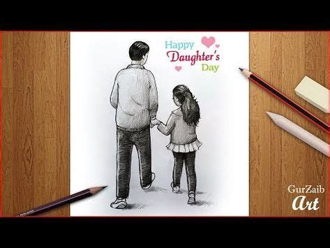 Remembering you is easy, i do it every day. Happy Daughter's day drawing || Father and Daughter pencil ...