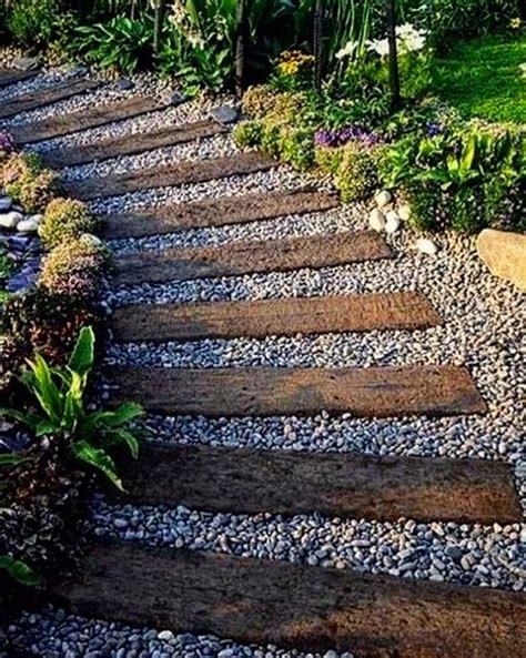 Landscape railroad ties with garden design highly feature easy and cheap priced. Railroad ties and gravel make a great and inexpensive ...