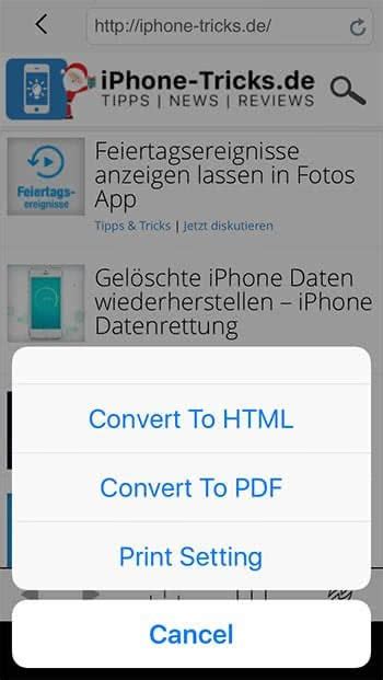 The functionality to convert the heic, png, and jpeg formats to pdf is built right into the iphone and ipad. iPhone PDF erstellen - Foto und Dokumente in PDF-Dateien ...