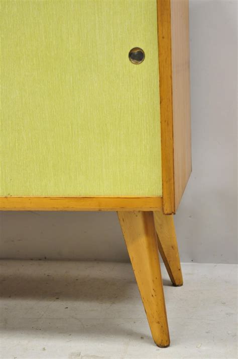 Measurements shown are for drawer slides. Mid-Century Modern Paul McCobb Style Sliding Door Yellow ...