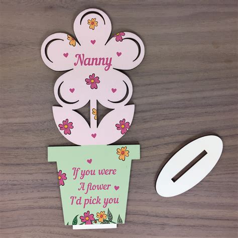Mothers day gifts ebay uk. Mum Mothers Day Gift For Nanny Wooden Flower Nanny Gift ...