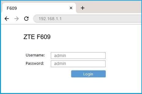 Type 192.168.1.1 (the default ip to access the admin interface) in the. Zte F609 Password Default / You can easily reset your ...