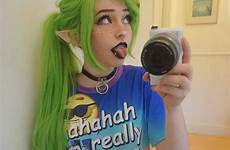 delphine belle aesthetic shirt meme cosplay girl elf anime clothes tumblr hair edgy wheretoget green emo rainbow offensive girls cute