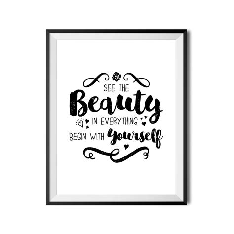 See The Beauty In Everything. Begin With Yourself. Digital Print, Inspirational, Kids Room 