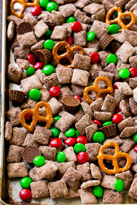 The red and green puppy chow chex is so festive. Reindeer Chow - Dinner at the Zoo