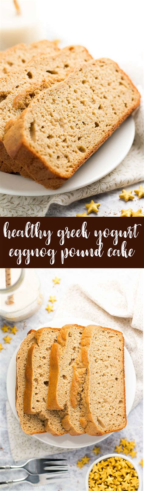 This eggnog cake will delight anyone who gets a taste. Healthier Greek Yogurt Eggnog Pound Cake | Amy's Healthy ...