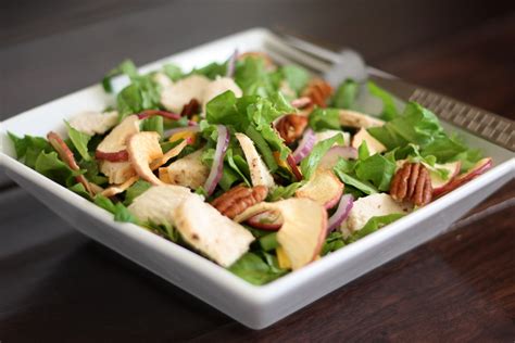 This chicken salad is full of flavor and texture, and includes dried cranberries, apples, walnuts, lemon juice, mayonnaise, and a bit of curry powder. Barefeet In The Kitchen: Fuji Apple Chicken Salad