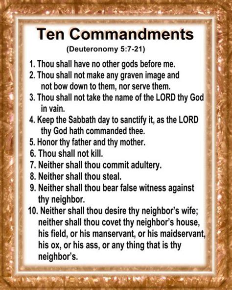 Print onto cardstock, laminate, and punch holes where the dots are. THE TEN COMMANDMENTS Deuteronomy 5:7-21 | I belive in ...