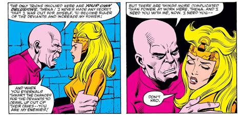 Thena is a second generation eternal (evolutionary offshoot of humanity created by experiments performed by thena claimed the full power and title of prime eternal in her father's stead, but fell. 7 Things We Learned About the Eternals | Marvel