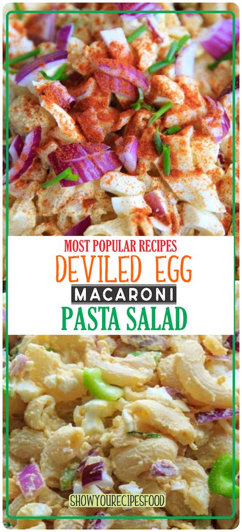 So, i used macaroni instead of potatoes, kept the pickled cucumbers and the mayonnaise for the dressing and enriched the salad with some. Deviled Egg Macaroni Pasta Salad | Show You Recipes