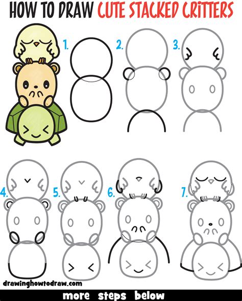 How to draw a panda step by step. Learn How to Draw Cute Cartoon Turtle, Hamster, & Bird (Kawaii) Easy Step by Step Drawing ...