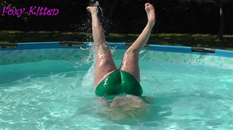 Any nsfw pics that are shiny i.e. Foxy Kitten Handstands in the Pool: Slender legs stick ...