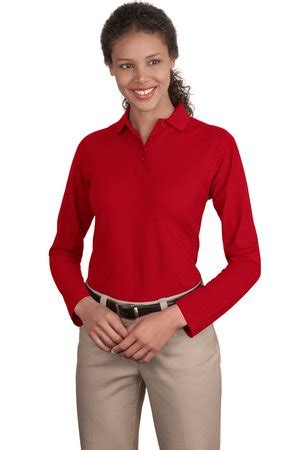 Sold exclusively at belk, this junior brand features a line of fashionable favorites for day. Port Authority Ladies Long Sleeve Silk Touch Polo Shirt