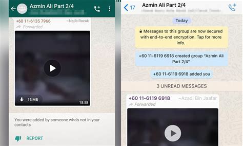 The first group was named jemputan raya azmin ali, or azmin ali's hari raya invitation. Hours after Azmin's denial, 'Part 2' of sex videos released