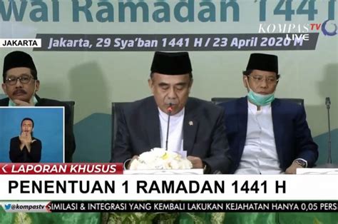 Ketetapan itu berdasarkan hasil sidang isbat yang. Hasil Sidang Isbat Tetapkan 1 Ramadhan 1441 H Jatuh Pada ...