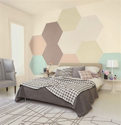 Schlafzimmer wand dekoration ideen craftwand. Wandgestaltung selber machen - mit Farben Muster streichen ...
