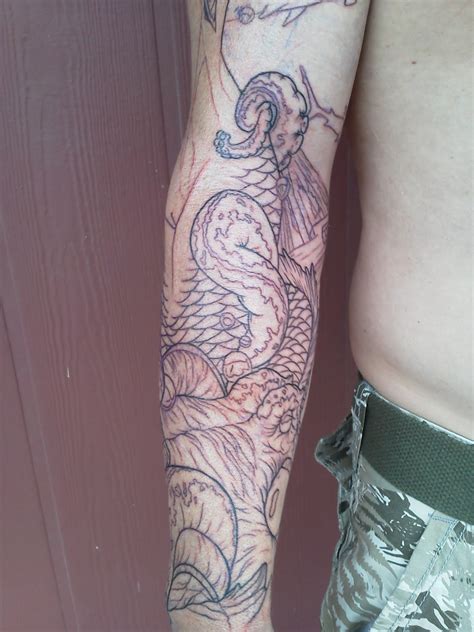 A mystic creature even to a mermaid. Tony Vouis: This is a Mermaid sleeve I just started a few ...