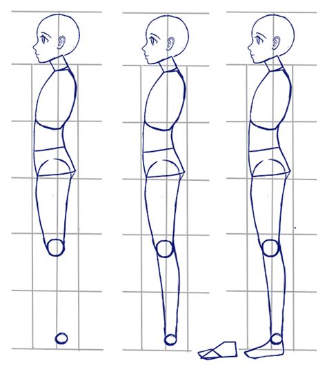 Anime female head 3/4 view bottom of face drawing. How to Draw Anime Side View - Full Body Profile - Manga ...