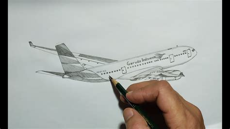 Cara menggambar pesawat terbang sederhana. Cara menggambar pesawat garuda Indonesia - YouTube