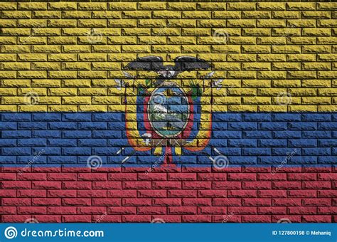 A faux white painted brick wallpaper is a great way to add the industrial worn look to your home or office without the high costs of exposing real bricks. Ecuador Flag Is Painted Onto An Old Brick Wall Stock Photo ...