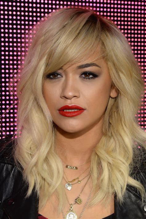 (this etymology is missing or incomplete. Rita Ora Long Wavy Cut with Bangs - Long Hairstyles ...