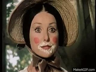 Worzel changing head and spitting in a girls face. Aunt Sally GIFs - Find & Share on GIPHY