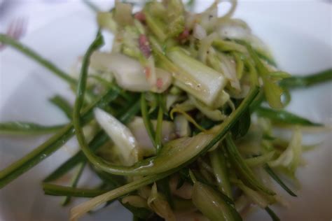 A head of puntarelle prepared as described, a large bowl of iced water, 2 cloves of garlic, 5 good quality salted anchovy fillets, 2 tbs of good red wine or balsamic. Puntarelle alla Romana at River Cafe London | Cafe food ...