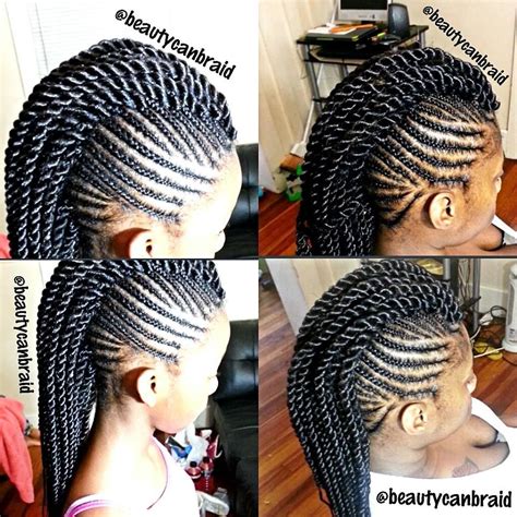 The mohawk braid takes its inspiration from the mohawk, which originated among the indigenous people of north america. senegalese twist mohawk braids | Hair styles, Crochet ...