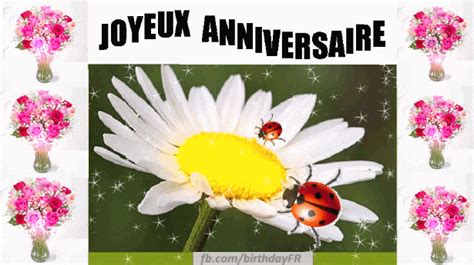 Maybe you would like to learn more about one of these? Marguerite, coccinelle, voeux d'anniversaire, gif d ...