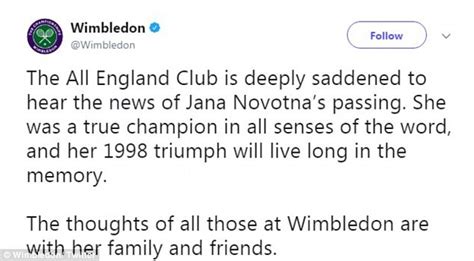 She played a serve and volley game, an increasingly rare style of play among women during her career. Jana Novotna, former Wimbledon champion, has died aged 49 ...