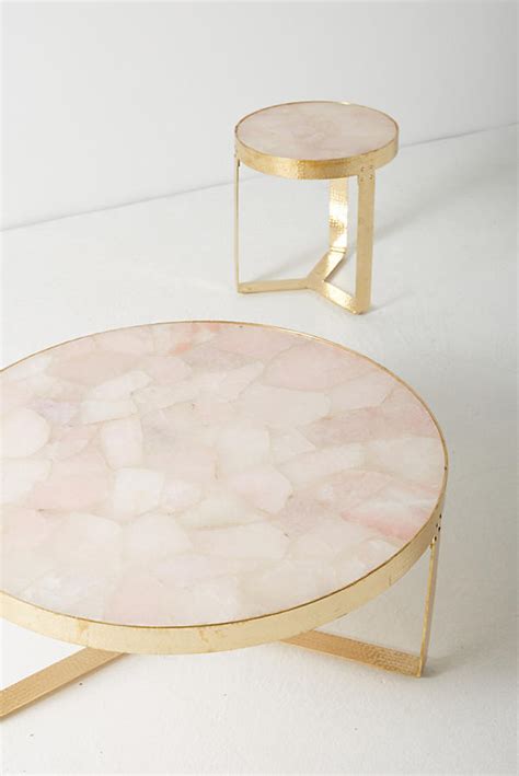 Anchor the living room with a modern coffee table. Pink Quartz Lirit Coffee Table | Anthropologie