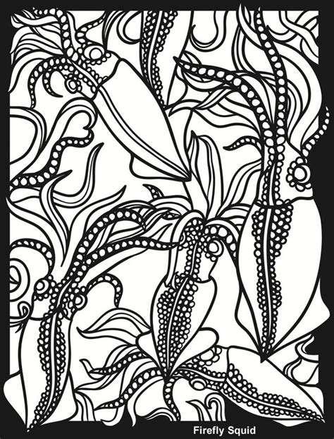 Seahorse animal coloring pages drawings horse coloring pages coloring books ocean animals coloring pages sea creatures art. Creatures of the Deep Stained Glass Coloring Book | Black ...