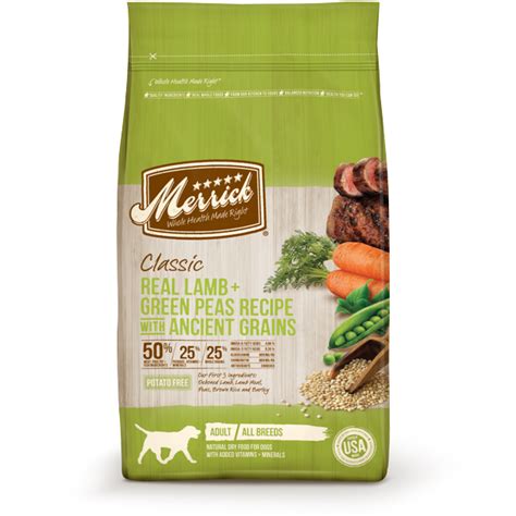 Food for each stage of your dog's life—puppy, adult, and senior—will be reviewed in this article. Merrick Classic Real Lamb & Green Peas Recipe With Ancient ...