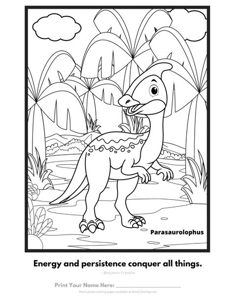 Parasaurolophus dinosaur coloring page from hadrosaurus category. Curious Young Parasaurolophus - Dinosaur Coloring Pages