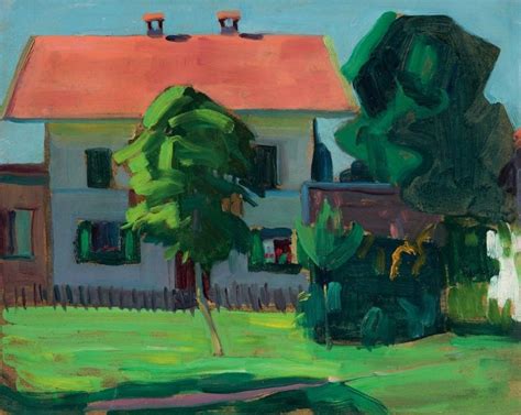 She studied and lived with the painter wassily kandinsky and was a founding member of the expressionist group der blaue reiter. Gabriele Münter, „Haus in Murnau" um 1908 | Favorite ...