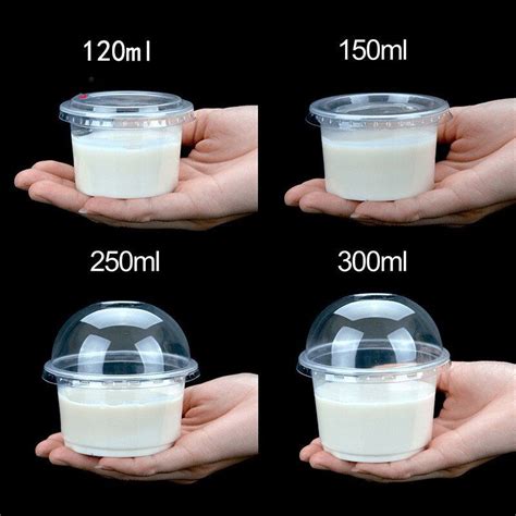 They're a cool & creamy. 100 Pcs Pudding Cup Disposable Plastic Cups Lid Small ...