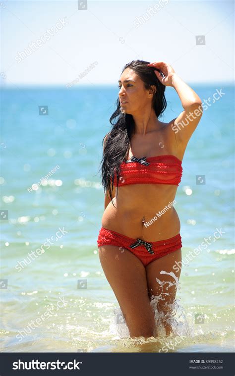 06:10hot blonde teen railed by huge hard cock. Brunette Woman Sexy Red Bikini Beach Stock Photo 89398252 ...