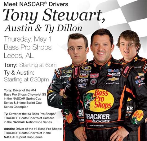 Bass pro shops / mobil 1 (stewart haas racing) crew chief: This Thursday! Meet NASCAR's Tony Stewart, Austin Dillon ...