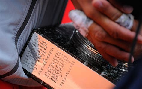 Alize cornet french open tennis tournament in roland garros, paris 06/03/2017. French Open trophy. The Coupe des Mousquetaires and the list of those who have cradled it in ...