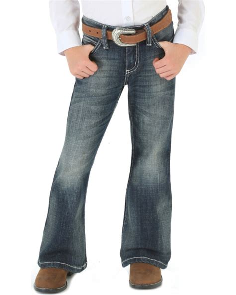 Boast style in women's bootcut jeans. Wrangler Girls' Dark Wash Boot Cut Jeans | Boot Barn