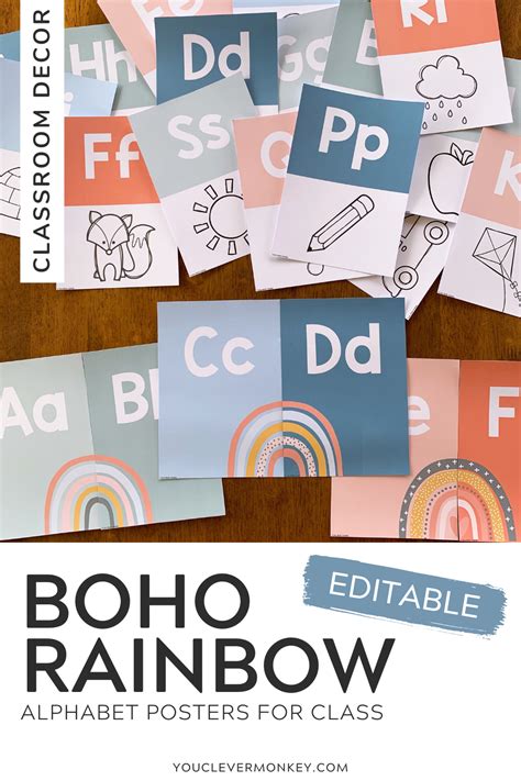 New users enjoy 60% off. BOHO RAINBOW Alphabet Posters in 2020 | Alphabet poster ...